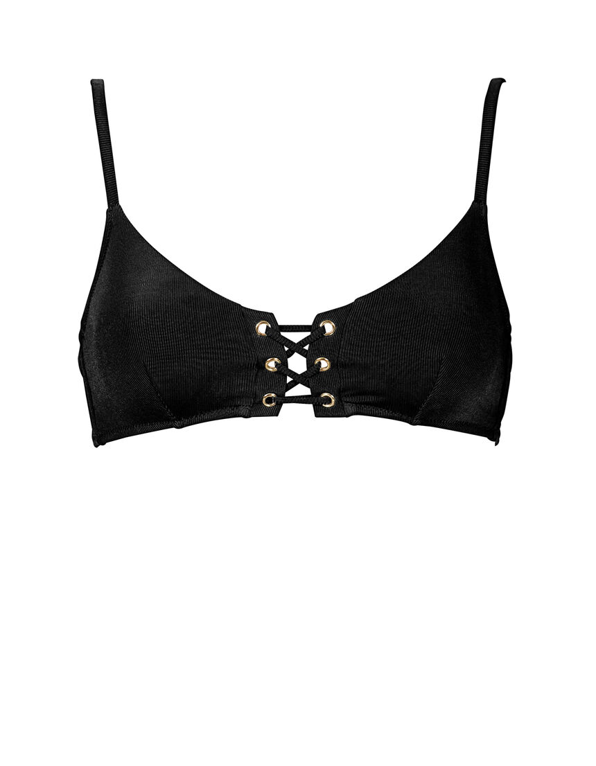 Watercult Summer Solids Bralette Bikini Top Deep Black