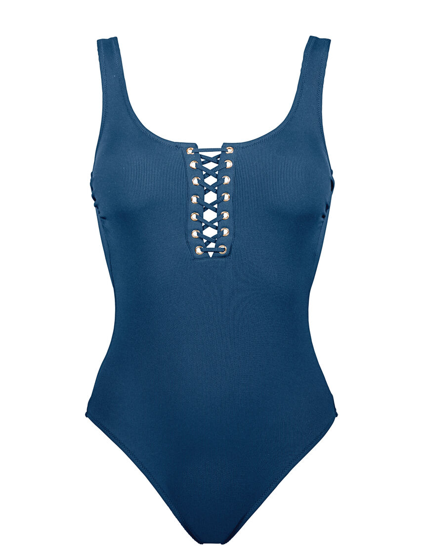 watercult | Summer Solids | Laced swimsuit - indian ink
